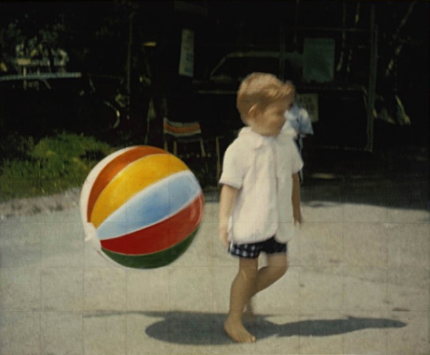 Isca Greenfield-Sanders, Tommy and the Ball, 2001. Mixed media oil on canvas, 48 x 60 inches