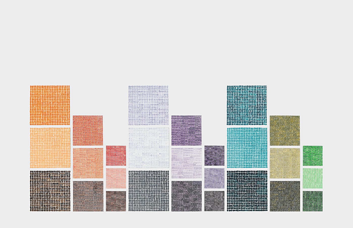 Jennifer Bartlett, Recitative, 2009-10. Enamel over silkscreen grid on baked enamel steel plates