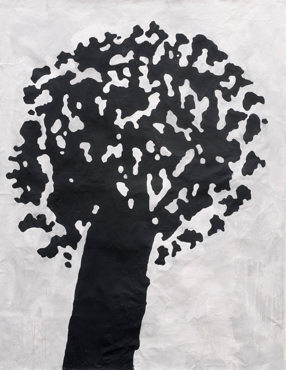 Donald Baechler, The Higher Healer, 2016, Gesso, Flashe and paper collage on paper, 52 x 40 inches