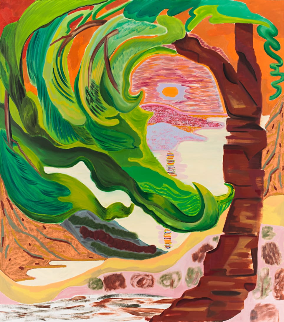 Shara Hughes, Tipsy, 2016, oil, flashe and acrylic on canvas, 68 x 60 inches