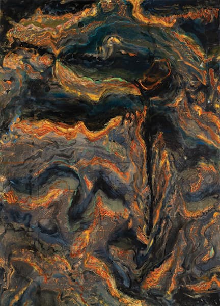 Bryan Hunt, Phantom Overlook, 2019, acrylic and ink on canvas, 66 x 48 in.