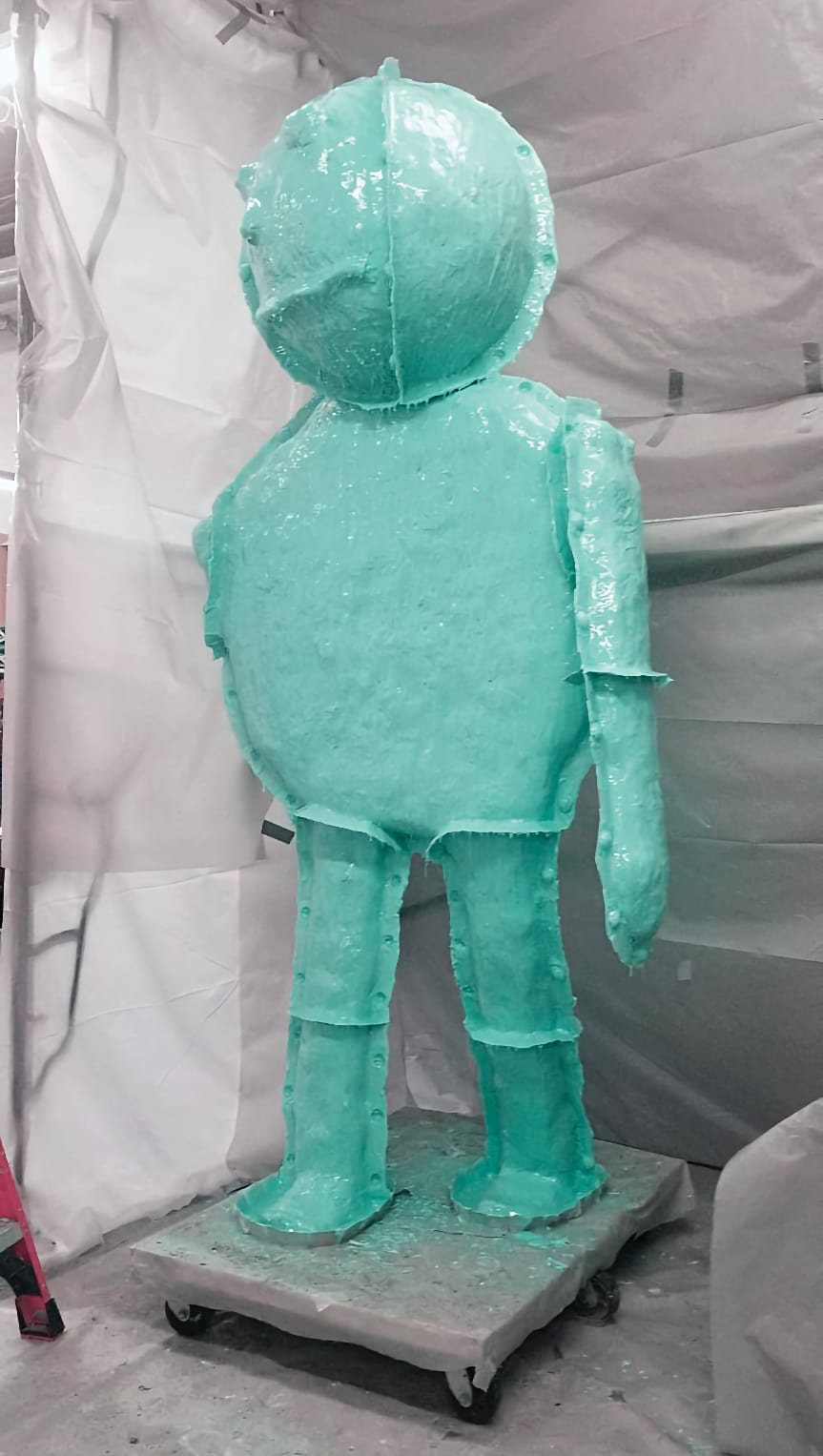 Donald Baechler, making a new mold for Round Head, 2003–04, cast bronze 120 x 61 x 18 inches