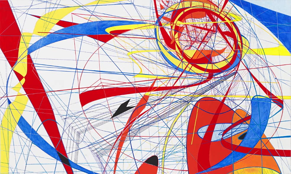 E.V. Day, My Crazy Sunshine IV, 2024. Mixed media on paper, 36 × 60 inches