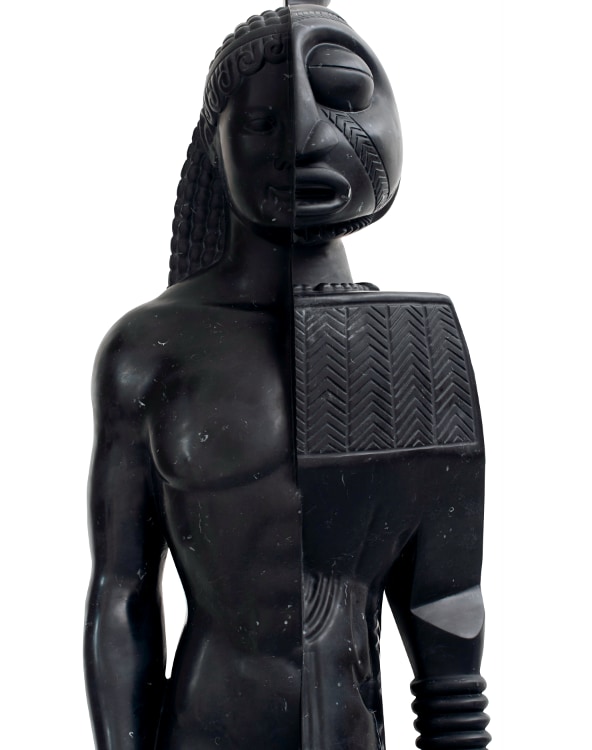 Sanford Biggers, Akessa Kouros, 2022. Marble, 76 × 21 × 30 inches