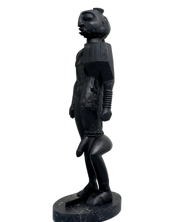 Sanford Biggers, Akessa Kouros, 2022. Marble, 76 × 21 × 30 inches