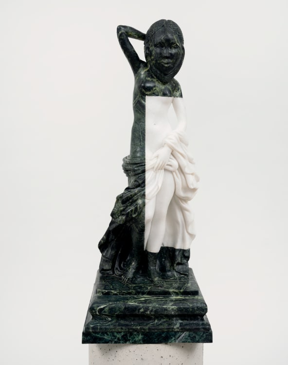 Sanford Biggers, Andromeda (Glitch 1), 2024. Marble, 26-5/8 × 11 × 11 inches