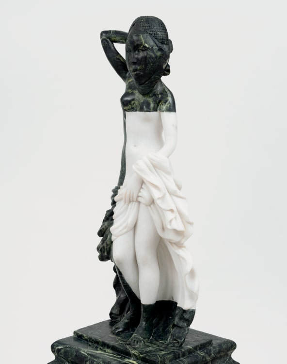 Sanford Biggers, Andromeda (Glitch 1), 2024. Marble, 26-5/8 × 11 × 11 inches