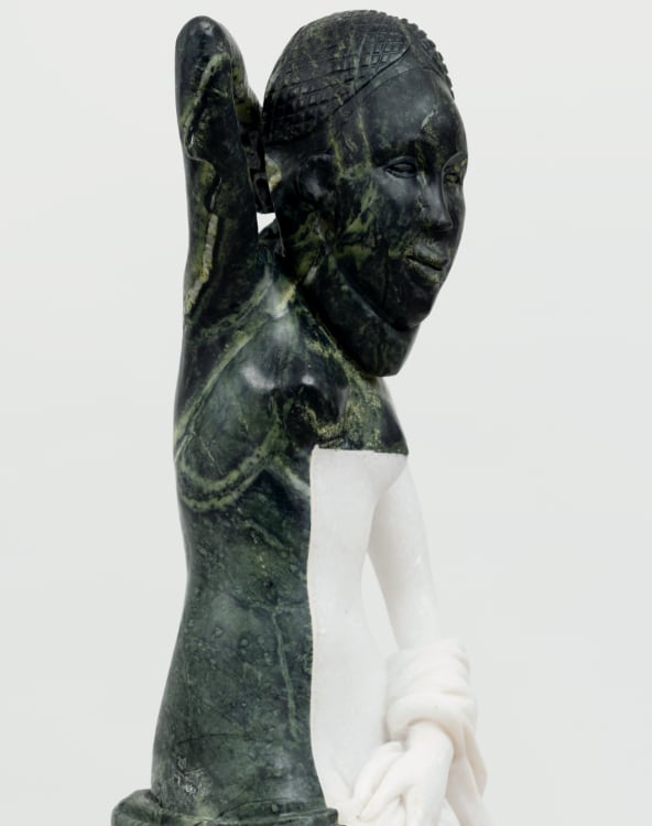 Sanford Biggers, Andromeda (Glitch 1), 2024. Marble, 26-5/8 × 11 × 11 inches