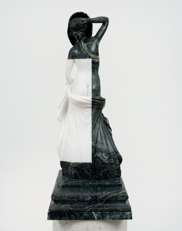 Sanford Biggers, Andromeda (Glitch 1), 2024. Marble, 26-5/8 × 11 × 11 inches