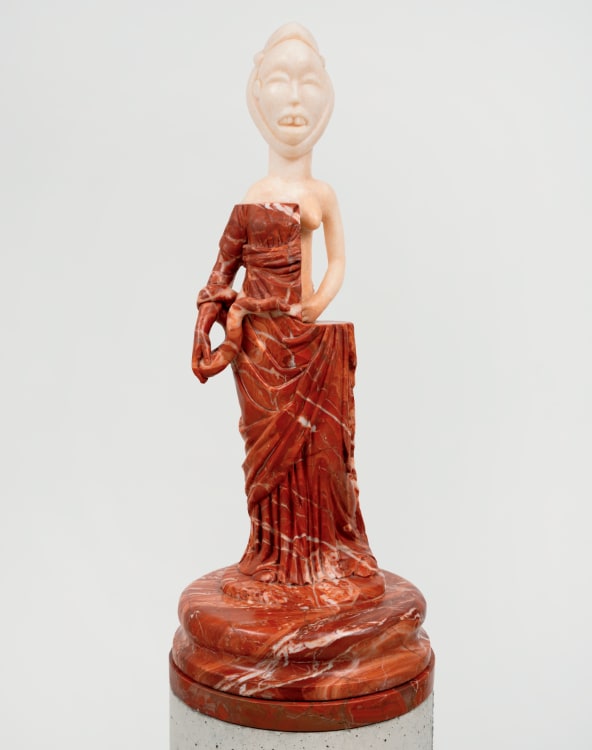 Sanford Biggers, Mercy (Glitch 2), 2024. Marble, 25-5/8 × 11 × 11 inches