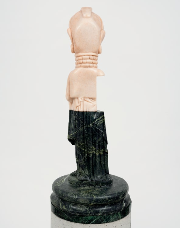 Sanford Biggers, St. Marvelous (Glitch 1), 2024. Marble, 26-1/4 × 11 × 11 inches