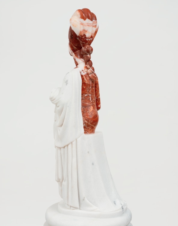 Sanford Biggers, To Repair or Repeat, 2024. Marble, 26-3/4 × 11 × 11 inches