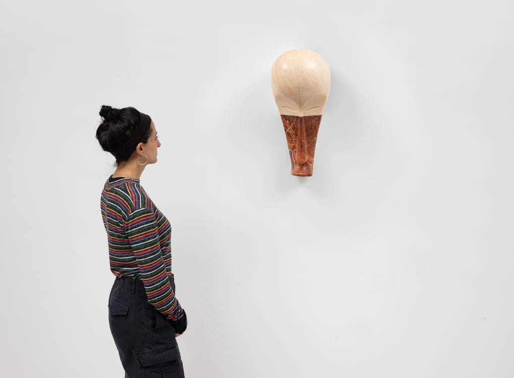 Sanford Biggers, Veil 2, 2024. Marble, 20-1/2 × 9-1/4 × 91/4 inches