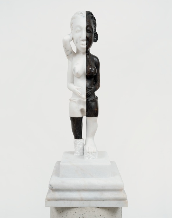 Sanford Biggers, Venusian Lullaby, 2024. Marble, 26-3/8 × 11 × 11 inches