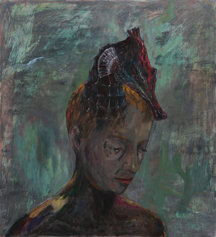 Enrique Martínez Celaya, The Custodian, 2025. Oil and wax on canvas, 63 × 57 inches