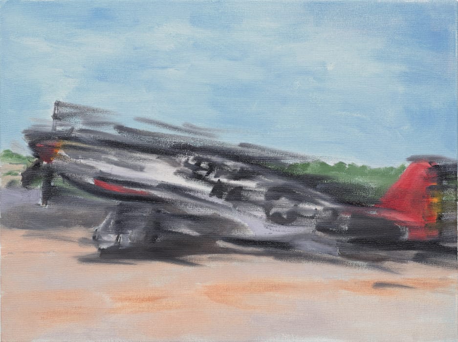 Gary Simmons, Ground Control, 2025. Oil on canvas, 18 × 24 inches