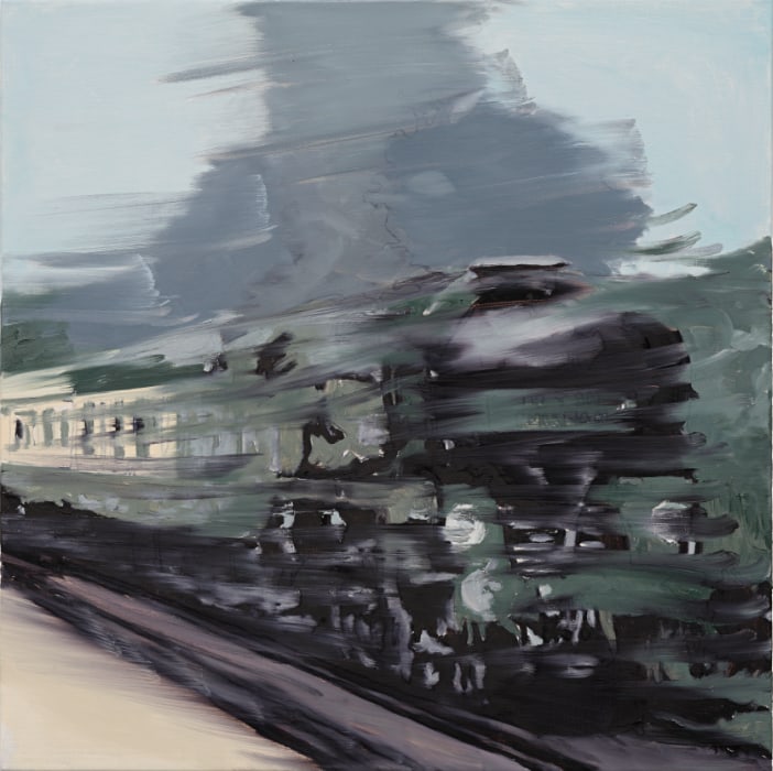Gary Simmons, Through the Pass, 2025. Oil on linen, 20 × 20-1/4 inches