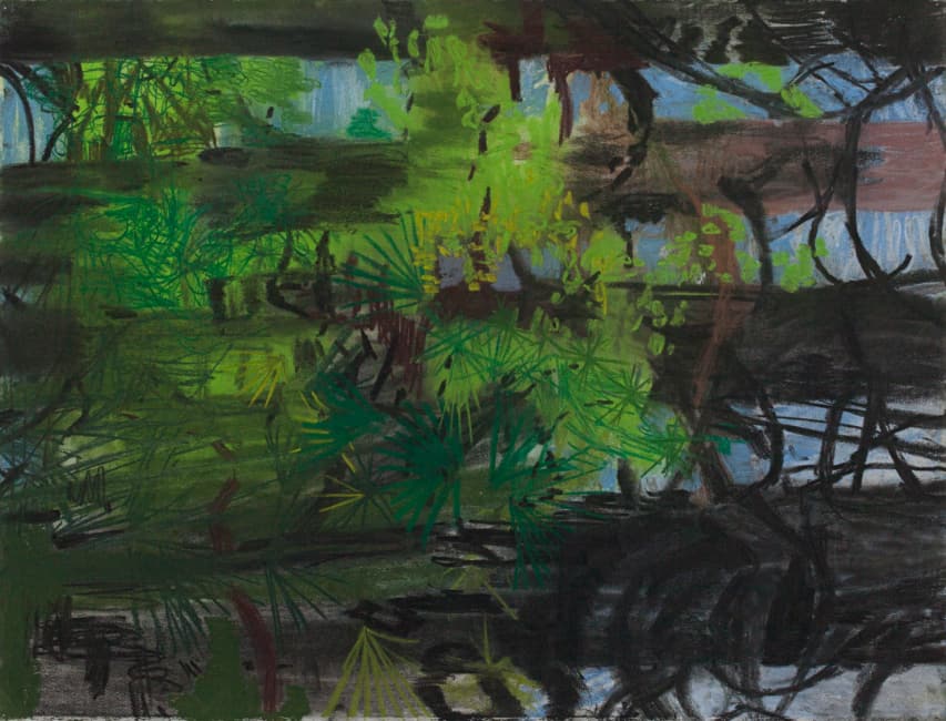 Jim Hodges, no title (nez perce sideways III), 2016. Charcoal and pastel on paper, 22-1/2 × 30 inches