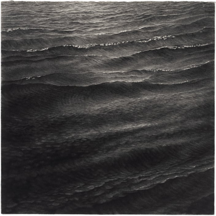 Joseph Stashkevetch, Hudson #2, 2025. Conté crayon on rag paper, 25 × 25 inches