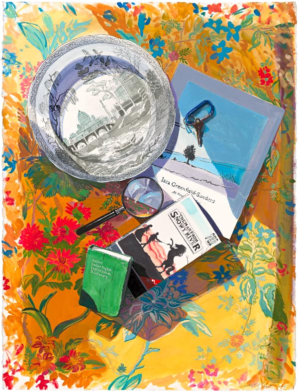 Sebastian Blanck, Magnifying, 2026. Gouache and ink on rag paper, 30 × 22 inches